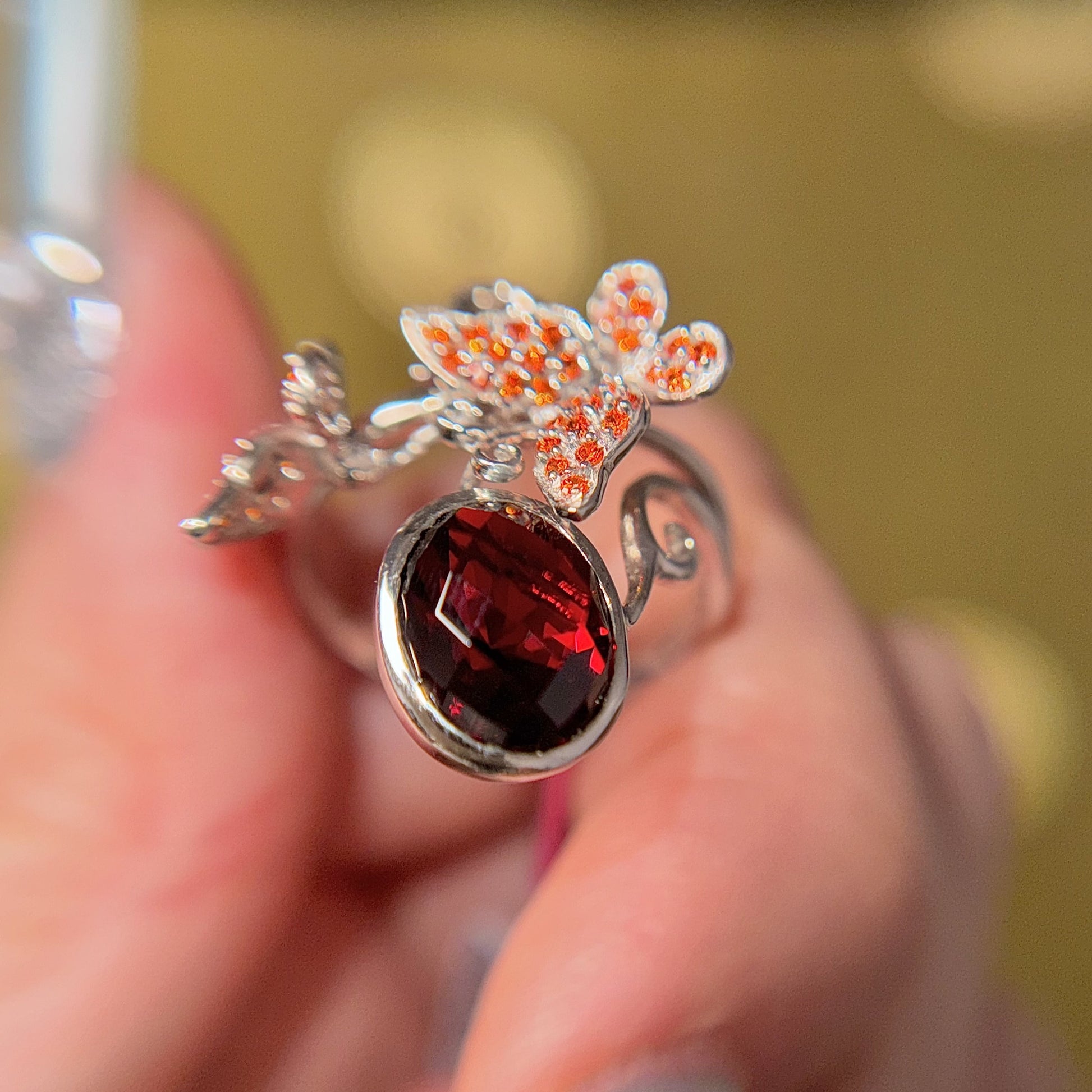 Fiery Garnet Blaze Ring, US 7.75