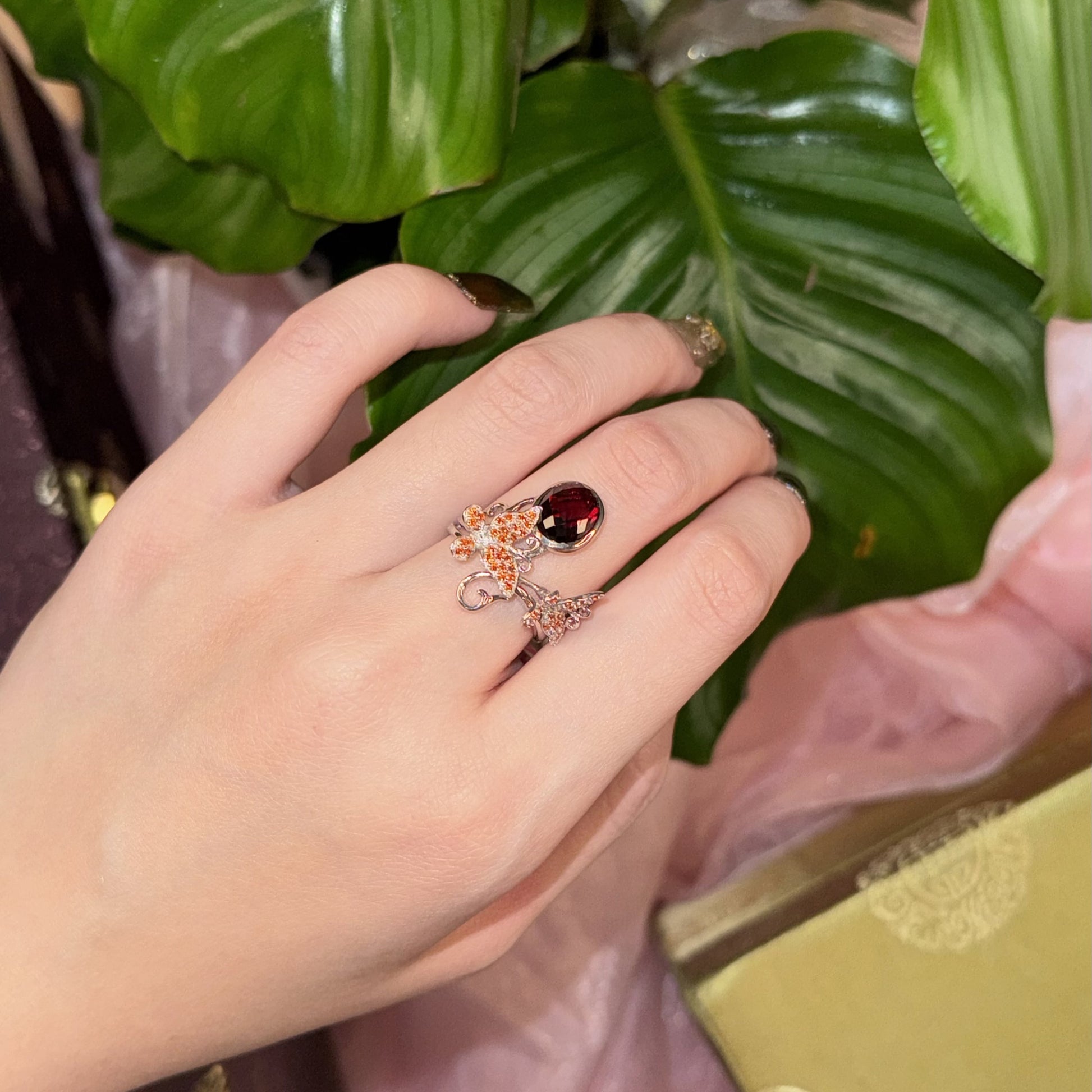 Fiery Garnet Blaze Ring, US 7.75