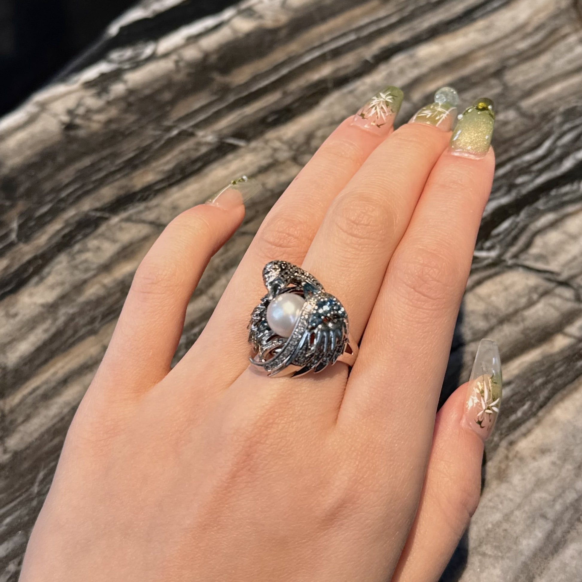 Pearl Cascade Ring, US 7