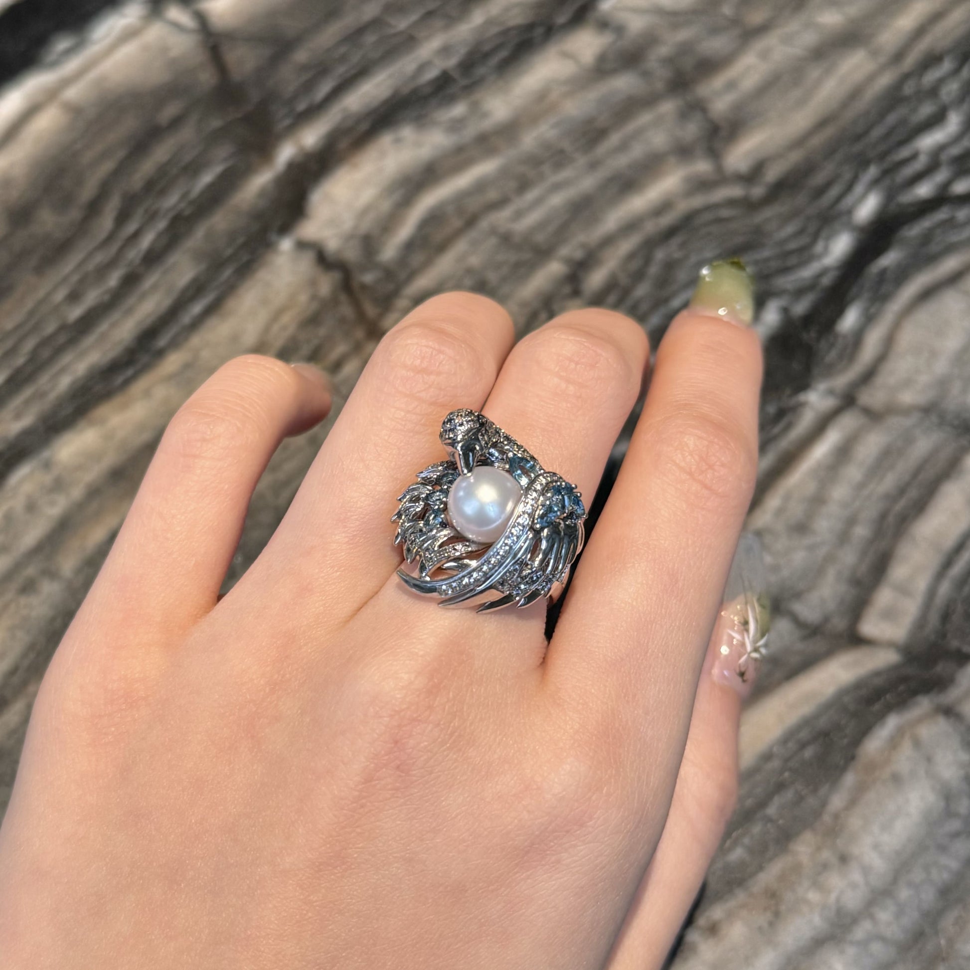 Pearl Cascade Ring, US 7