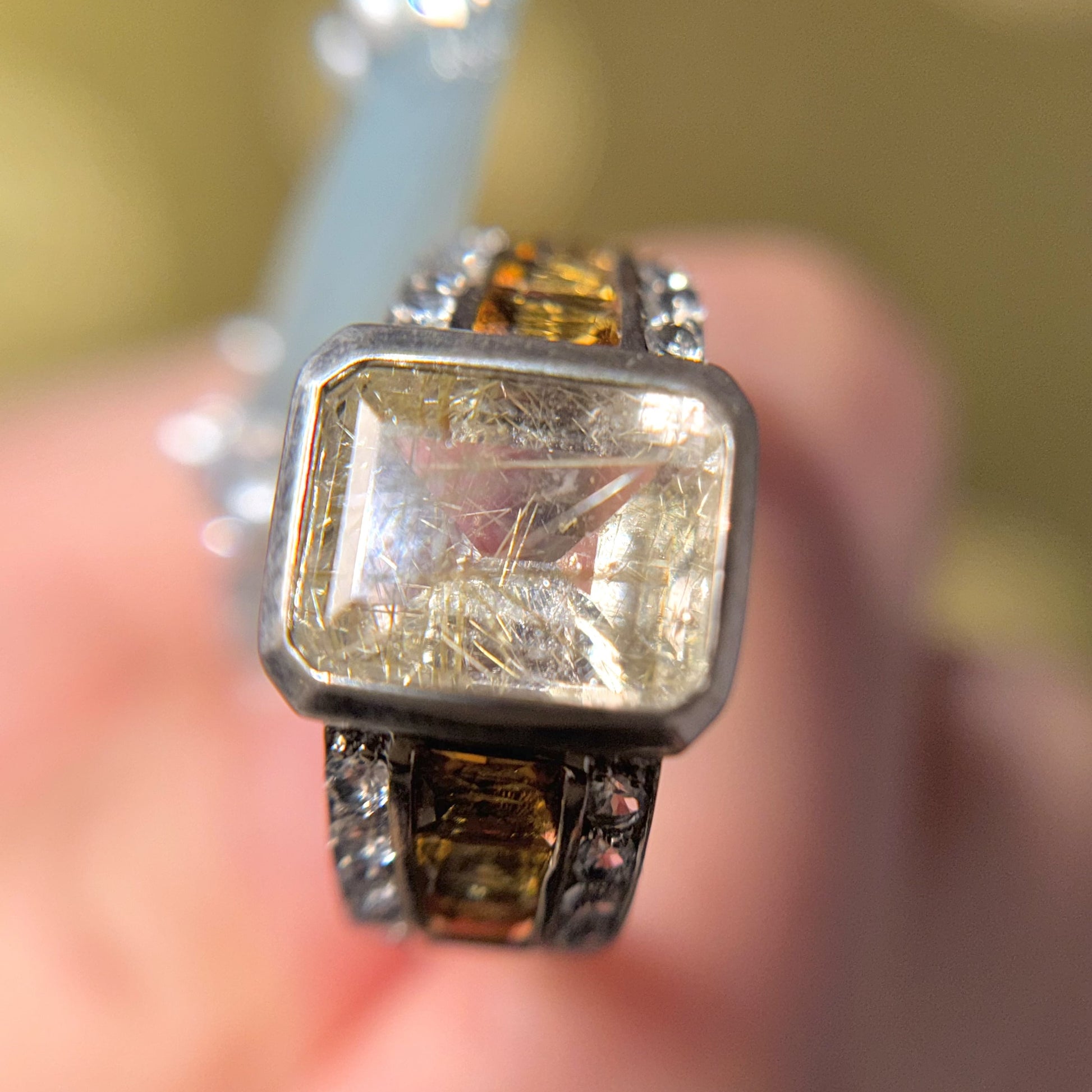 Golden Rutilated Splendor Ring, US 7