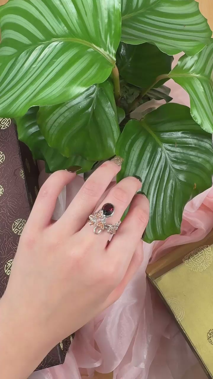 Fiery Garnet Blaze Ring, US 7.75